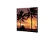 Wanddecoratie Textiel Set 40x40cm Palmbomen Zonsondergang