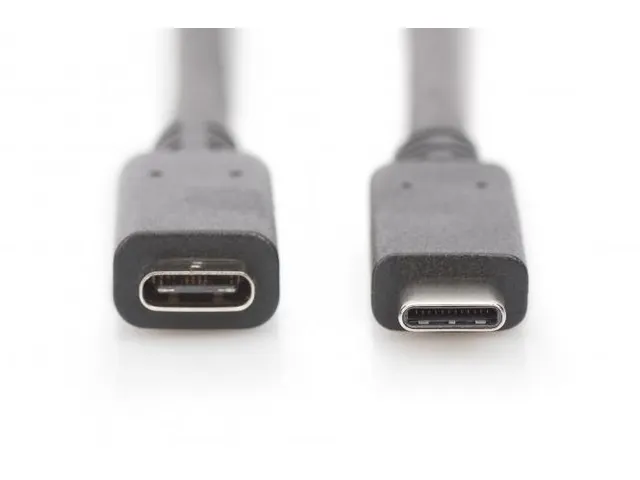 USB Type-C verlengkabel Type C St/Bu 2m 3A 480MB Versie 2.0 Zwart