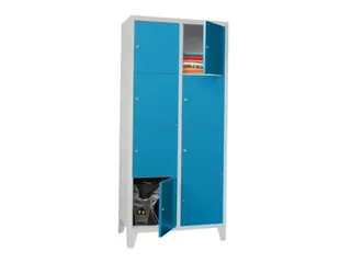 lockerkast,HxBxD 1850x800x500mm,2x4vakken,RAL7035,front RAL5012 - 2