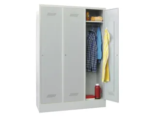 lockerkast,HxBxD 1850x1200x500mm,3vak,RAL7035,front RAL7035 - 3