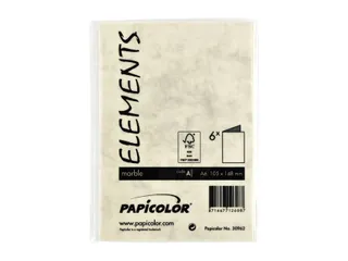 Correspondentiekaart Papicolor dubbel 105x148mm marmer ivoor pak 6 st - 3