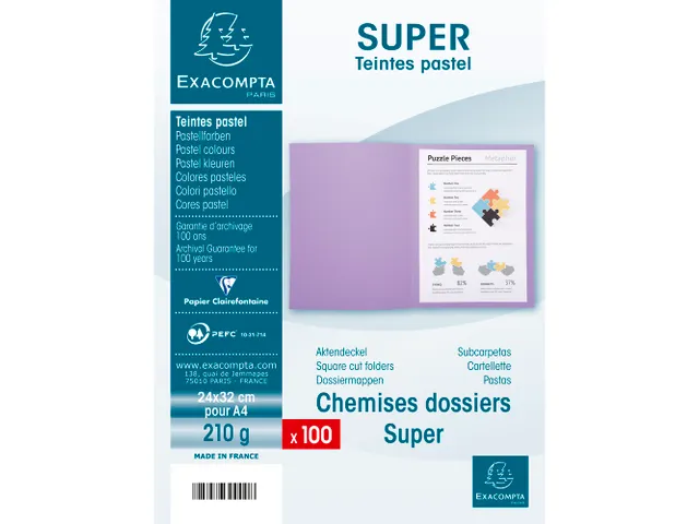 100 dossiermappen SUPER 250 24x32cm Roze
