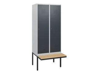 locker met bank,HxBxD 1950x800x815mm,2vak,vak B 400mm,cil.-slot - 1