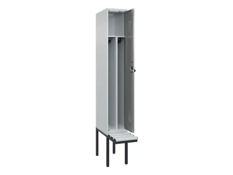 locker met bank,voor scheiding van kleding,HxBxD 2120x300x815mm,1vak