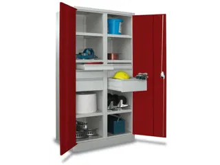 systeemkast,HxBxD 1950x1040x630mm,6xStalen bodem,RAL7035,front RAL3000 - 2