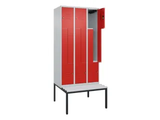 Z-garderobekast,HxBxD 2120x900x815mm,6vak,vak B 300mm,cil.-slot - 2