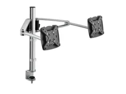 dubbele monitorarm,zuil/2-dlg. arm,m. tafelklem,H 400mm,alu/kunststof
