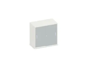 Schuifdeurkast 770x800x430mm Romp Wit Decor Front Lichtgrijs - 1
