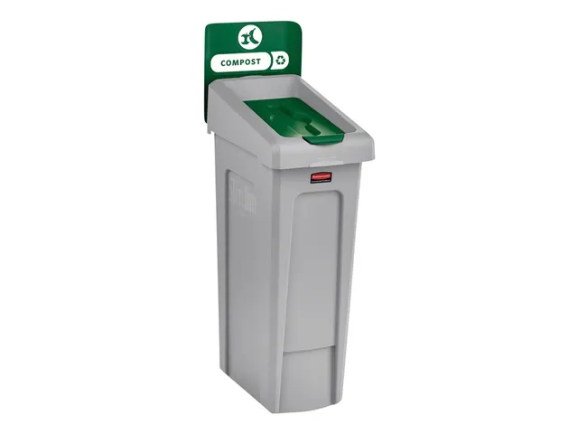 Couvercle Rubbermaid pour Station de recyclage Slim Jim fermé vert