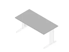 bureau,HxBxD 730x1600x800mm,blad grijs,C-voet wit