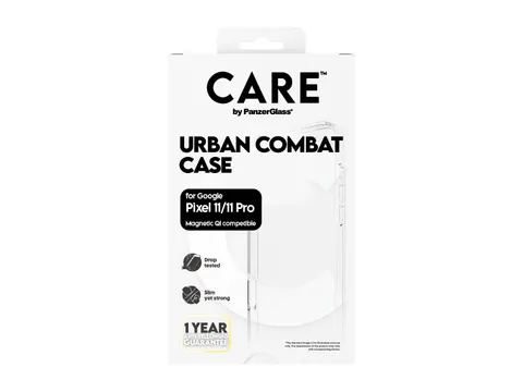 PanzerGlass CARE by Urban Combat Case Transparent w. White Qi Go