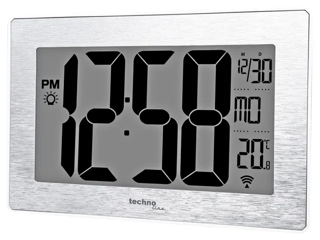Digitale wandklok Technoline WS 8019 212x140x32mm zilver