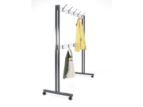garderoberek,verrijdbaar,HxD 1800x600mm,4zwenkwielen,staal/alu,1000 mm