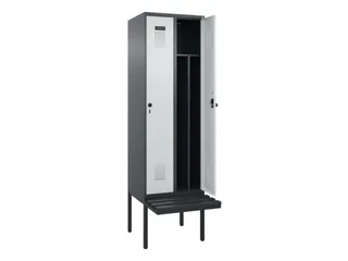 locker met bank,voor scheiding van kleding,HxBxD 2120x600x815mm,2vak - 1