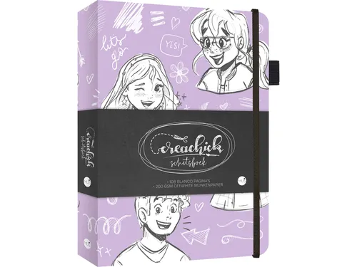 Schetsboek CreaChick Lilac 108 pagina's Hardcover