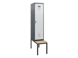 locker met bank,HxBxD 1950x400x815mm,1vak,vak B 400mm,draaigrendel - 2