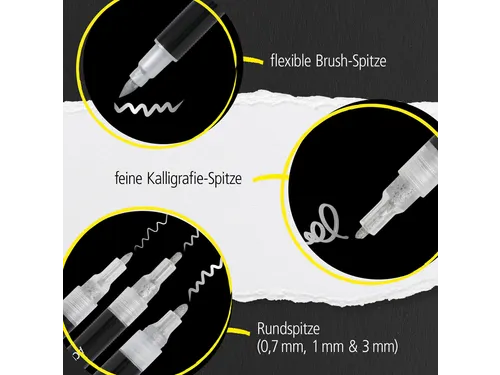 Acrylmarker Online lettering 5 breedtes zilver