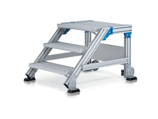 Escalier Mobile,Roulant,3Marches,Inclinaison 60°,Alu