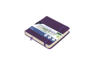 Schetsboek Kangaro 12x12cm purple heart PU HC 80 vel 140gr roomwit met - 1