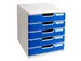 Bloc à tiroirs MODULO A4 5 tiroirs Classic Bleu Gris