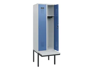 locker met bank,HxBxD 1950x600x815mm,2vak,vak B 300mm,cilinderslot - 1