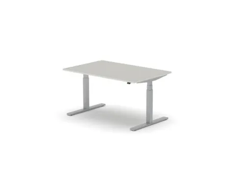 Elektrisch ihv bureau,HxBxD 650-1310x1400x900mm,blad lichtgrijs