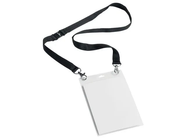 Kit porte-badge évènementiel A6 Lacet textile Noir