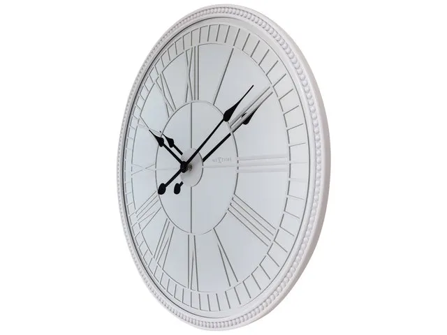 Spiegelklok - 56cm - Stille wandklok - Landelijk - Wit - NeXtime - "Cl