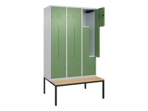 Z-garderobekast,HxBxD 2120x1200x815mm,6vak,vak B 400mm,cil.-slot
