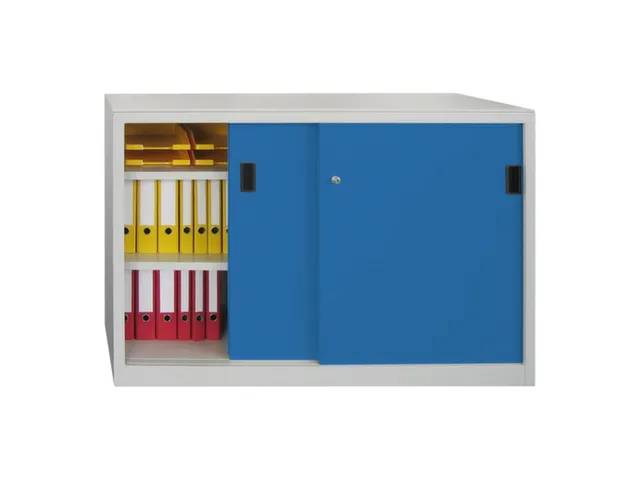 schuifdeurkast,HxBxD 1000x1500x500mm,RAL7035,front RAL5012