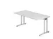 bureau,HxBxD 740x1600x800mm,blad wit,C-voet RAL9006