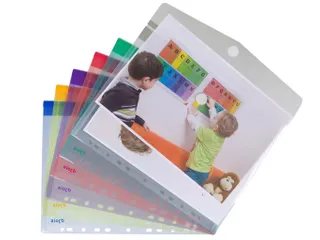 Enveloptas Djois Color Collection A4 horizontaal geperforeerd assorti - 4