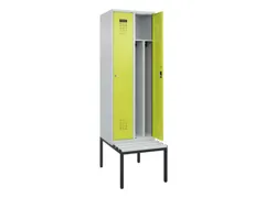 locker met bank,voor scheiding van kleding,HxBxD 2120x600x815mm,2vak