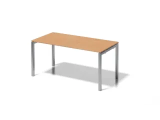 bureau HxBxD 740x1600x800mm blad beuken 4-voeten zilverkleurig - 1