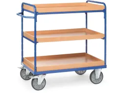 Etagewagens 3 Etages Met Rand 8120 Hout 500kg 850x500mm Ral5007