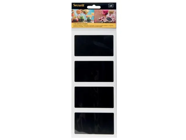 Securit Krijtbordsticker Zelfklevend, Rechthoekig, Blister Met 8 Stuks