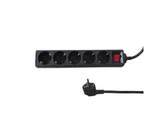 Stekkerdoos BRASQ 5 voudig 5 meter zwart