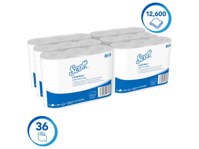 Toiletpapier Scott Control 3-laags 350vel wit 8518
