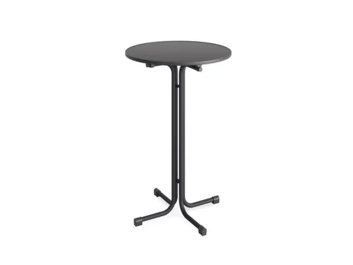 statafel,HxØ 1090x800mm,rond,4voeten antraciet,blad MDF antraciet