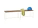 banc-patère,LxP 1500x370mm,barrettes en bois hêtre,piètement RAL901