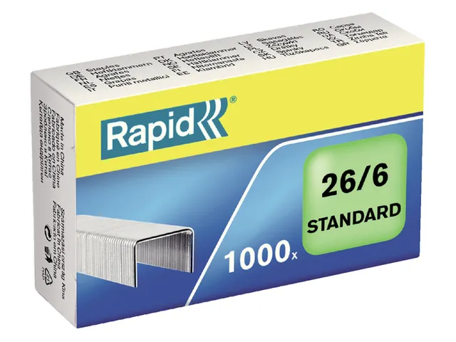 Nieten Rapid 26/6 gegalvaniseerd standaard 1000 stuks
