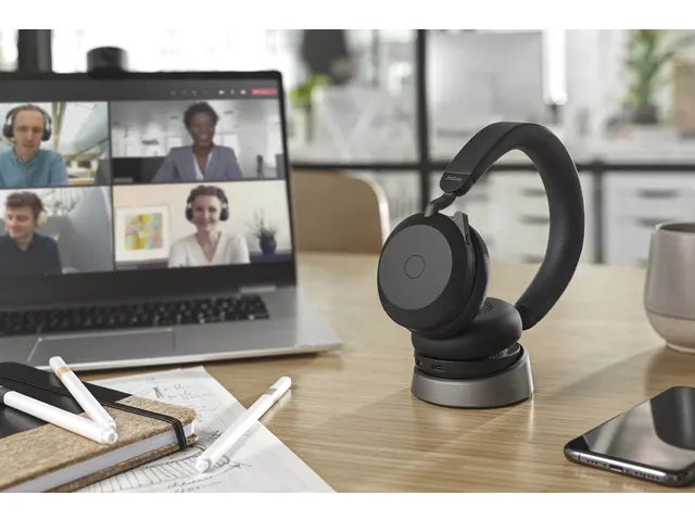 Jabra Evolve2 75 UC Bluetooth headset USB-A met laadstation Zwart