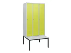 locker met bank,HxBxD 1950x900x815mm,3vak,vak B 300mm,cil.-slot