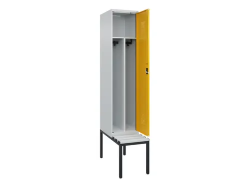 locker met bank,voor scheiding van kleding,HxBxD 2120x400x815mm,1vak