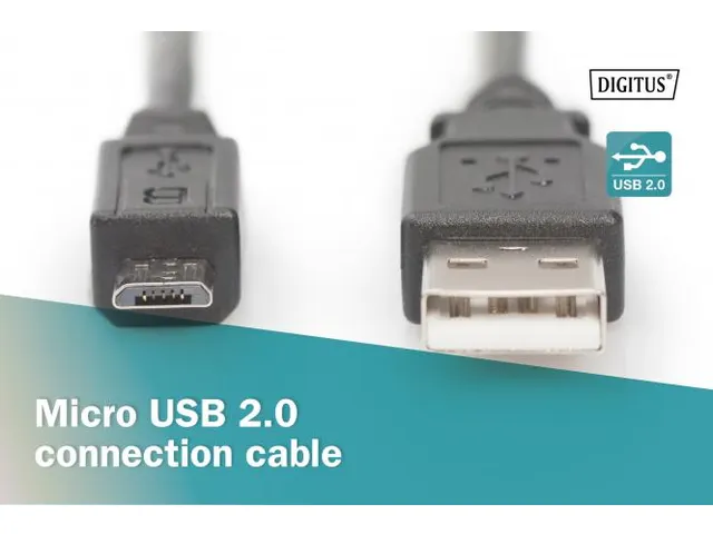 USB-aansluitkabel A - micro B mannelijk/mannelijk 1,8m 2.0 compatibel