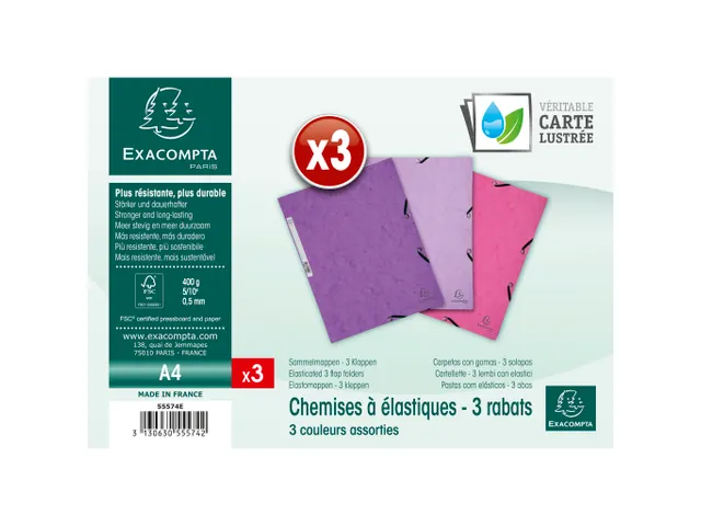 Pk3 Elastomap glansk art.3klep A4 Candy