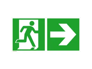 borden voor vluchtroutesignalering,nooduitgang rechts,pijl rechts,PVC - 1