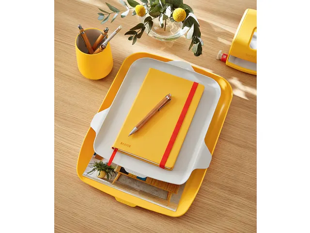 Brievenbak Leitz Cosy met desk organiser geel A4