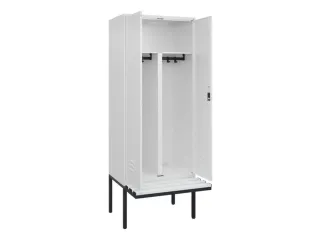 PBM-locker met bank,HxBxD 2120x800x815mm,2vak,vak B 400mm,cil.-slot - 2