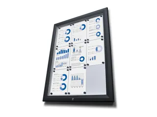 Vitrinekast mededelingenbord Outdoor 12xA4 met gasveer Zwart - 1